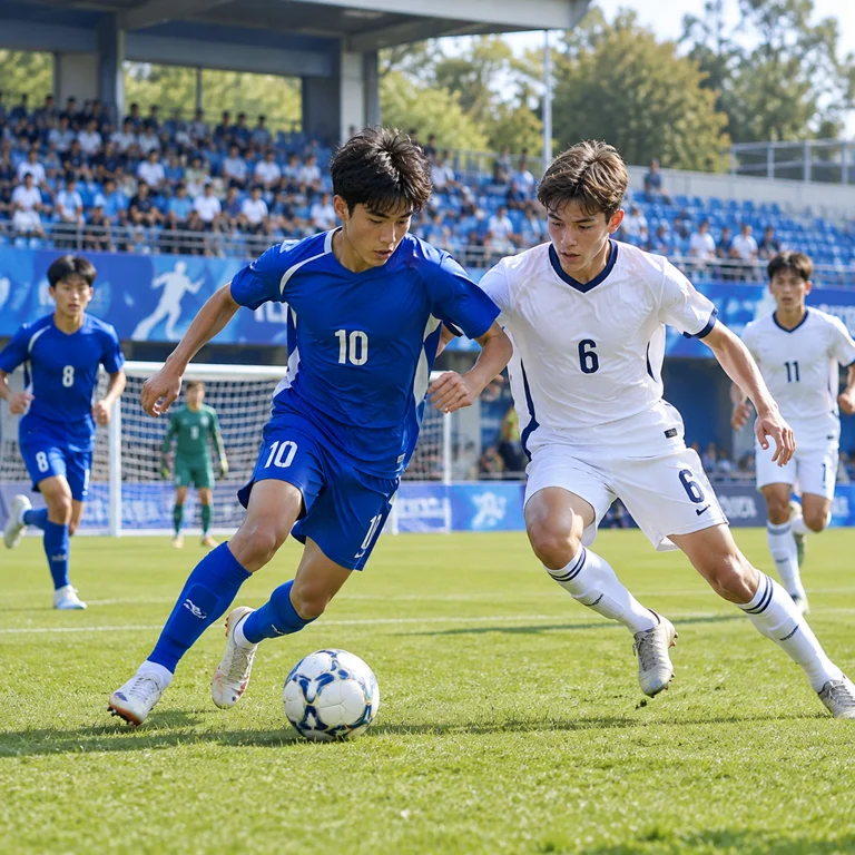 U16国足与吉尔吉斯斯坦U16比赛相关足球场景